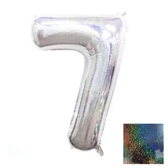 GENERICO - GLOBO METALICO LASER 40 PLATEADO N? 7