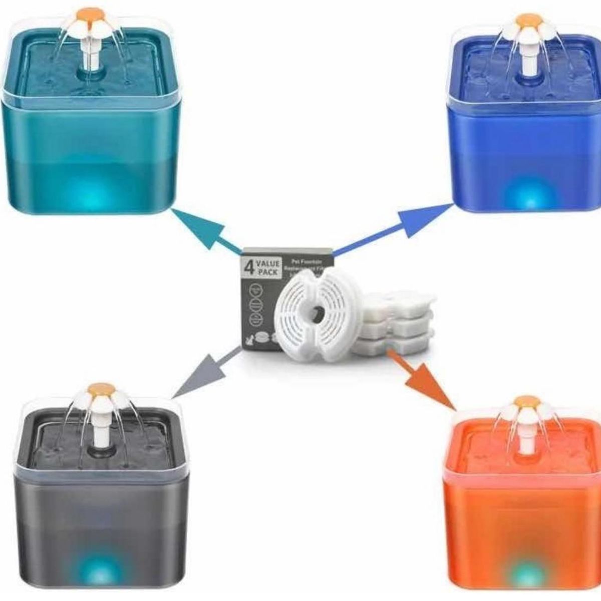 GENERICO - Filtros Pack 4und Repuesto Para Fuente Bebedero 2lts Mascota