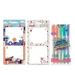 MOOVING - Pack 2 Notas adhesivas + lápices infinitos pasteles