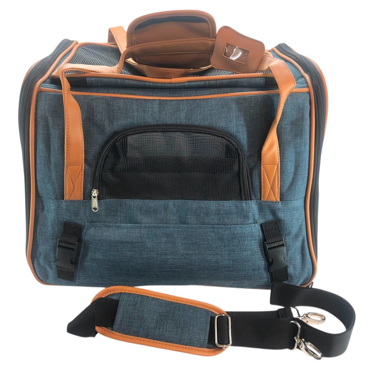 GENERICO - Bolso Transportador Azul Para Mascotas Respirable Perrogato