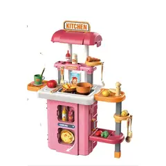 OEM - Maletin cocina LUZ SONIDO 3 EN 1 ROSADA