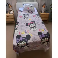 GENERICO - SABANA DE NIÑA KUROMI PLAZA Y MEDIA