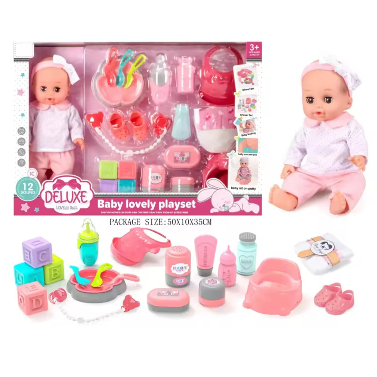 GENERICO - MUÑECA BEBE CON ACCESORIOSS