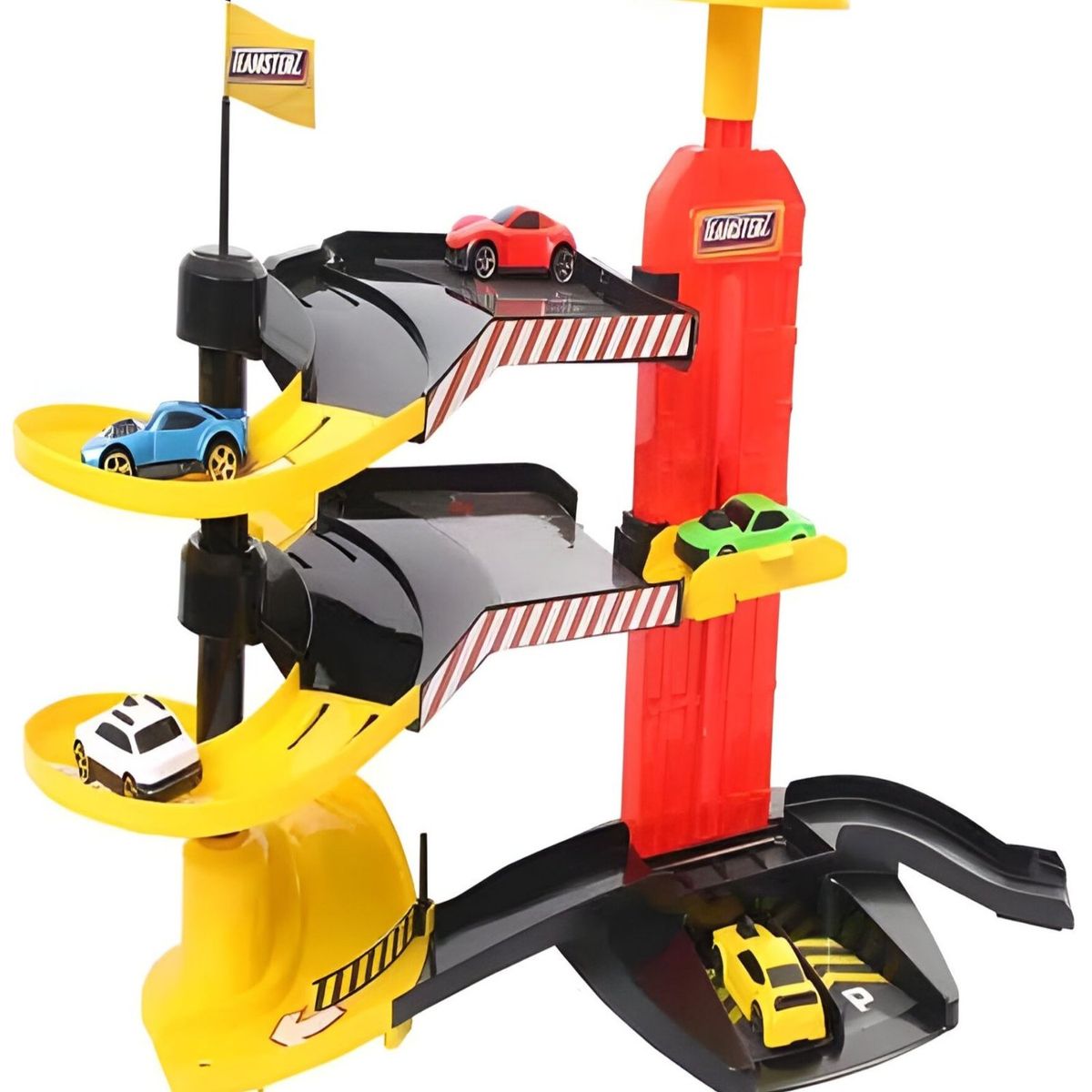 GENERICO - Juguete Garaje de Autos 2 autos más 1 helicóptero 29n3