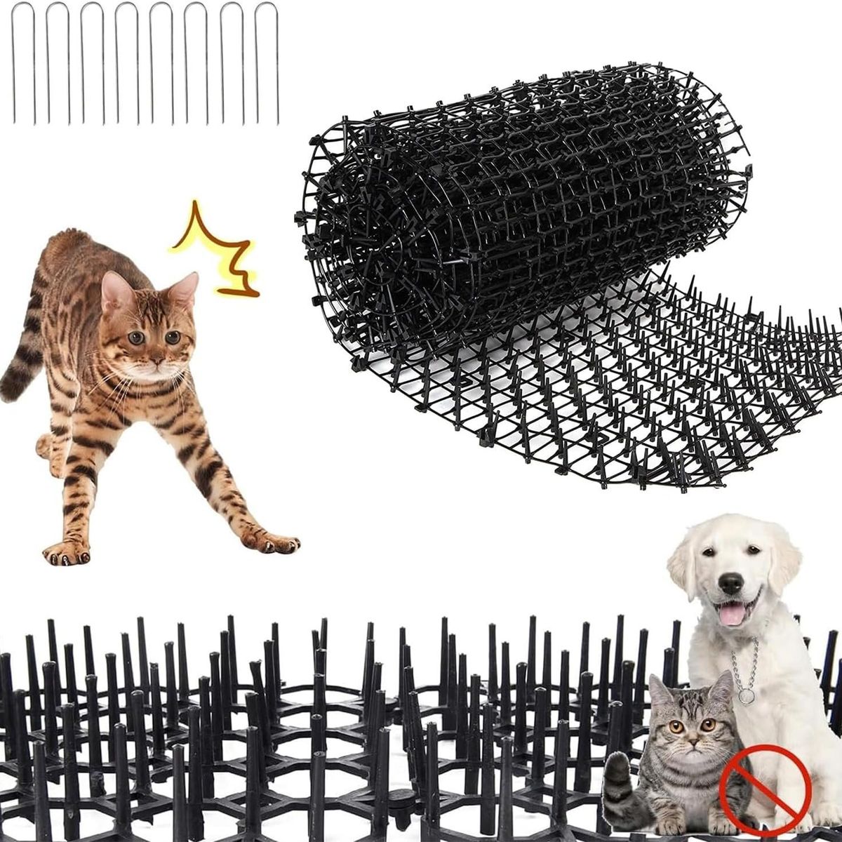 KUANGYE - 10 Alfombrillas De Miedo Para Gatos, Jardín, Antigato, Tiras