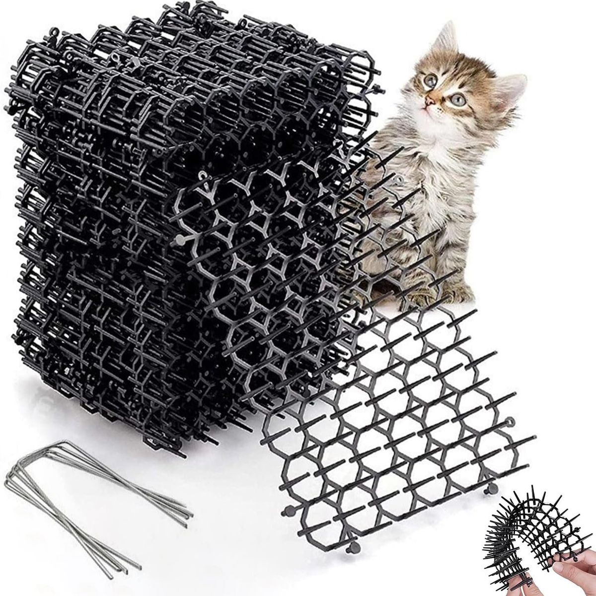 KUANGYE - 12 Alfombrillas De Miedo Para Gatos, Jardín, Antigato, Tiras