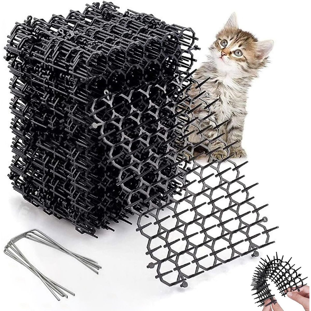 KUANGYE - 12 Alfombrillas De Miedo Para Gatos, Jardín, Antigato, Tiras