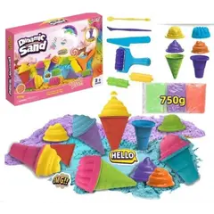 FUN AT HOME LO DIVERTIDO DE ESTAR EN CASA - Arena Mágica Set Helados Y Herramientas 750 Gramos 3 Colores