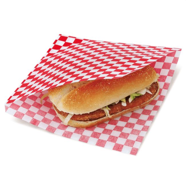 GENERICO - Sobres Papel Antigrasa Cuadros Rojos 18x20cm 100 unidades