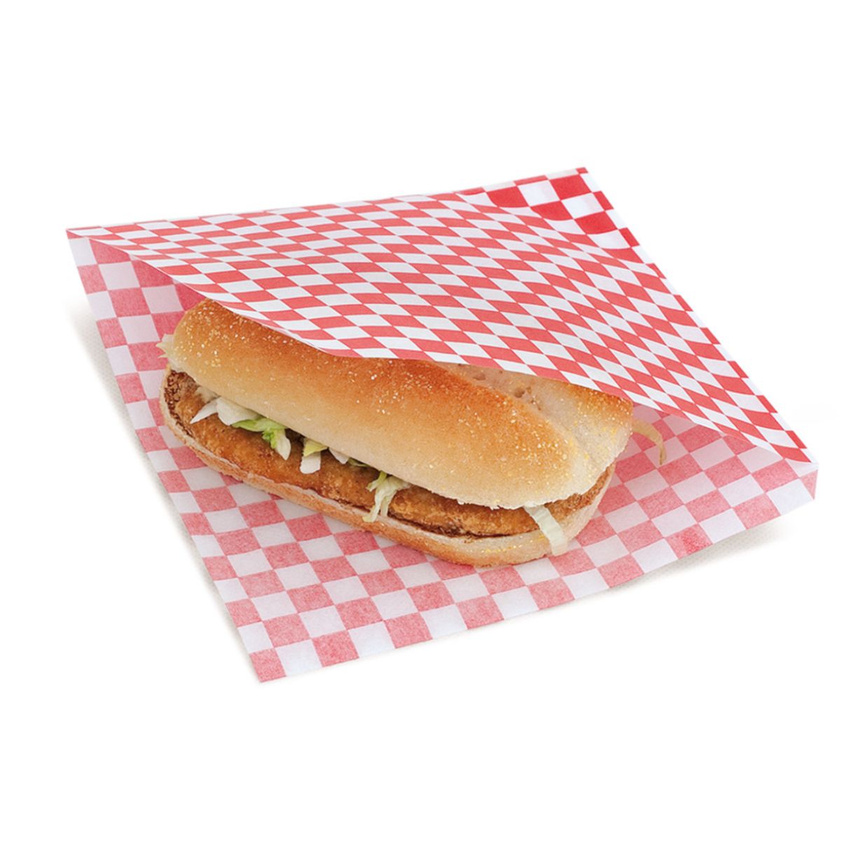 GENERICO - Sobres Papel Antigrasa Cuadros Rojos 18x20cm 100 unidades