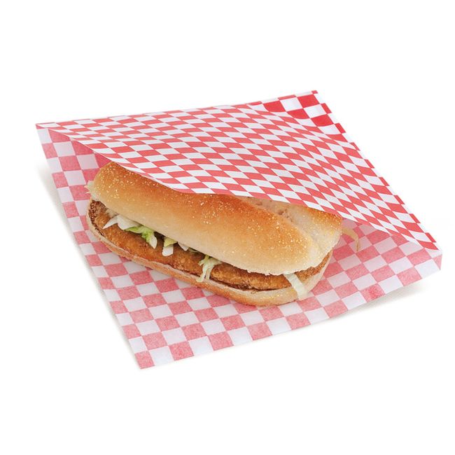 GENERICO - Sobres Papel Antigrasa Cuadros Rojos 18x20cm 100 unidades