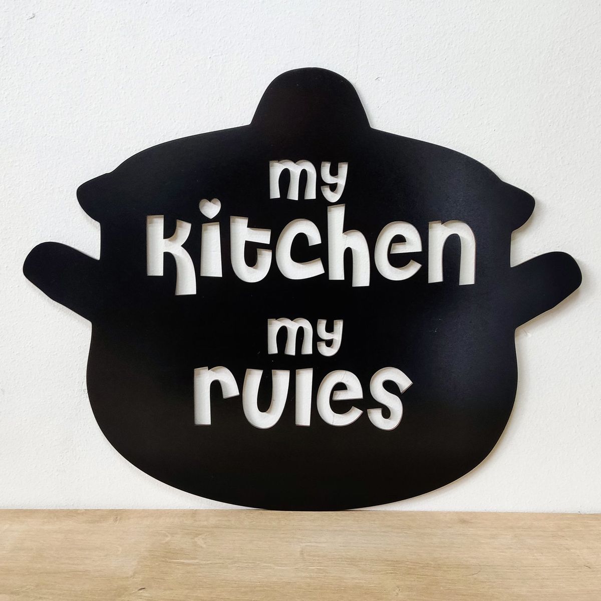 ELAB PROPIA - Cuadro Decorativo Cocina My Kitchen My Rules - Madera Fun Republic