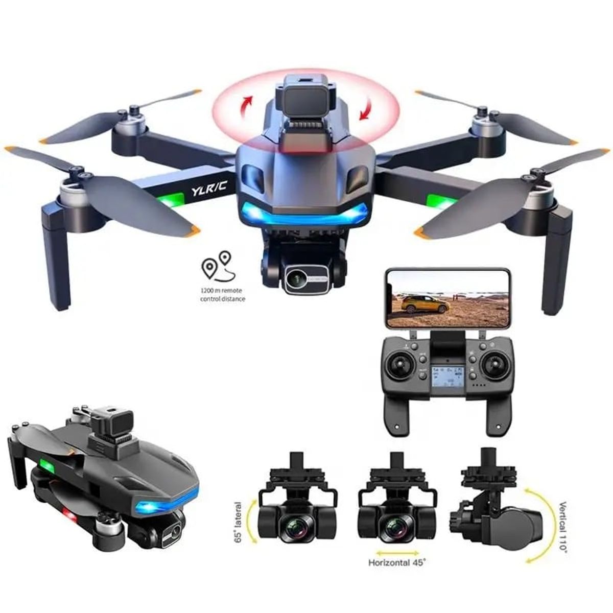 ACTUAL - Dron GPS 8k Dual Cámara 3 Axis  Gimbal 5g WIFI Evasión  Obstáculos
