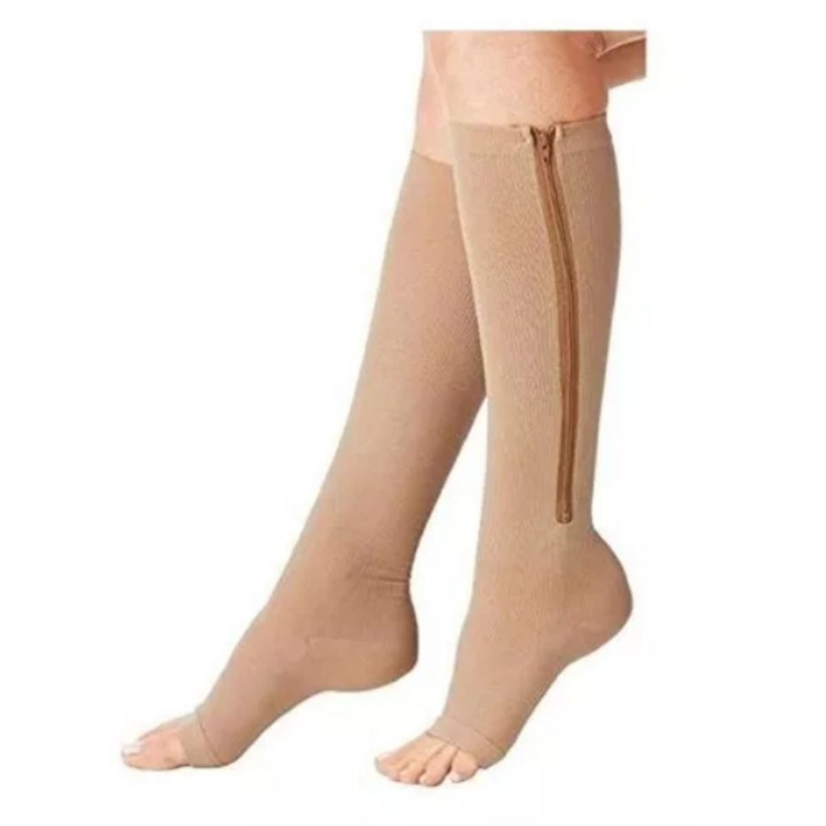 LIKE SHOP - Pack 2 Pares Calcetas Larga Medias Compresión Varices Con Cierre 84