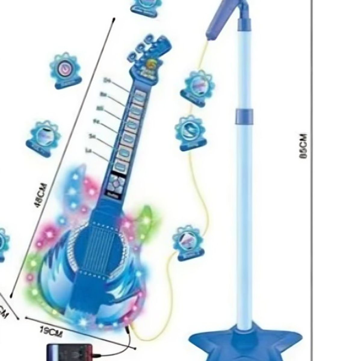 OEM - Guitarra azul con microfono pedestal modelo HD-776