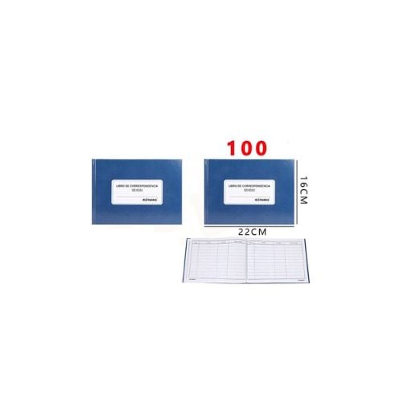 GENERICO - Libro De Correspondencia 22 16 Cm 100 Hojas Azul