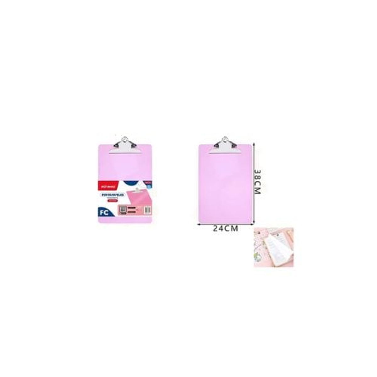 GENERICO - Tablero Con Pinza Fucsia Trasparente 24 38 Cm