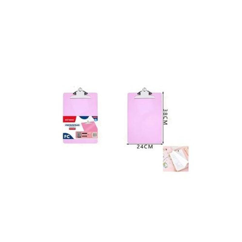 GENERICO - Tablero Con Pinza Fucsia Trasparente 24 38 Cm
