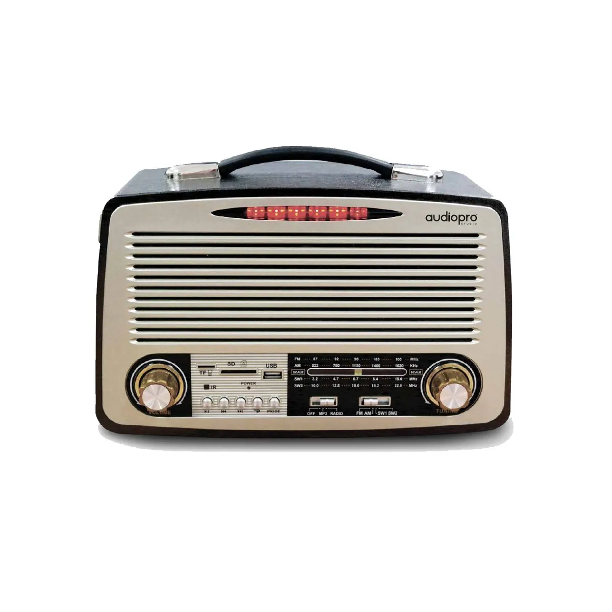 AUDIOPRO - Parlante Retro Portátil Con Radio Y Bluetooth 5w - SC