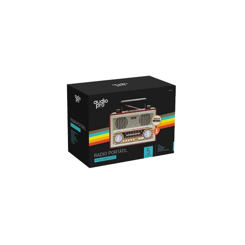 AUDIOPRO - Radio Retro Bluetooth Portátil 5w - SC