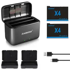 AZULAMAR - 2x Baterías Y Cargador Set Para Insta360 X4