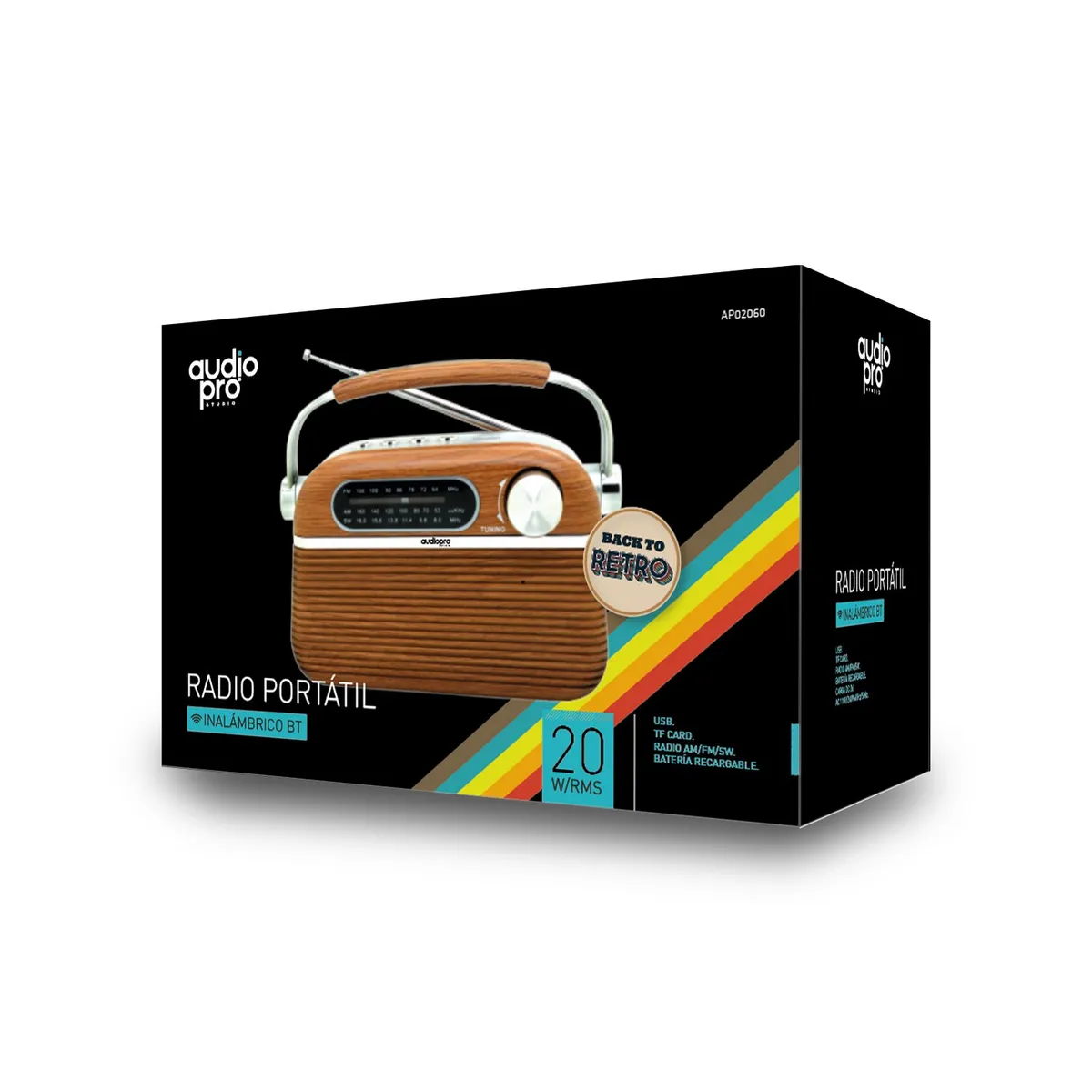 AUDIOPRO - Radio Retro Bluetooth Back To Retro Portátil 20w - SC