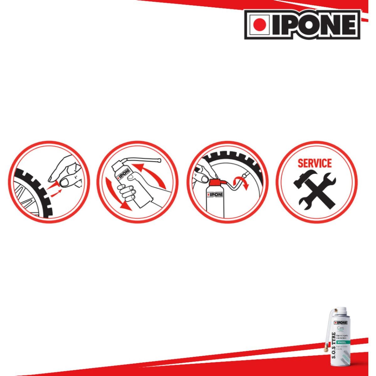 IPONE - Repara Pinchazos Neumáticos Moto / Auto / Camioneta Ipone