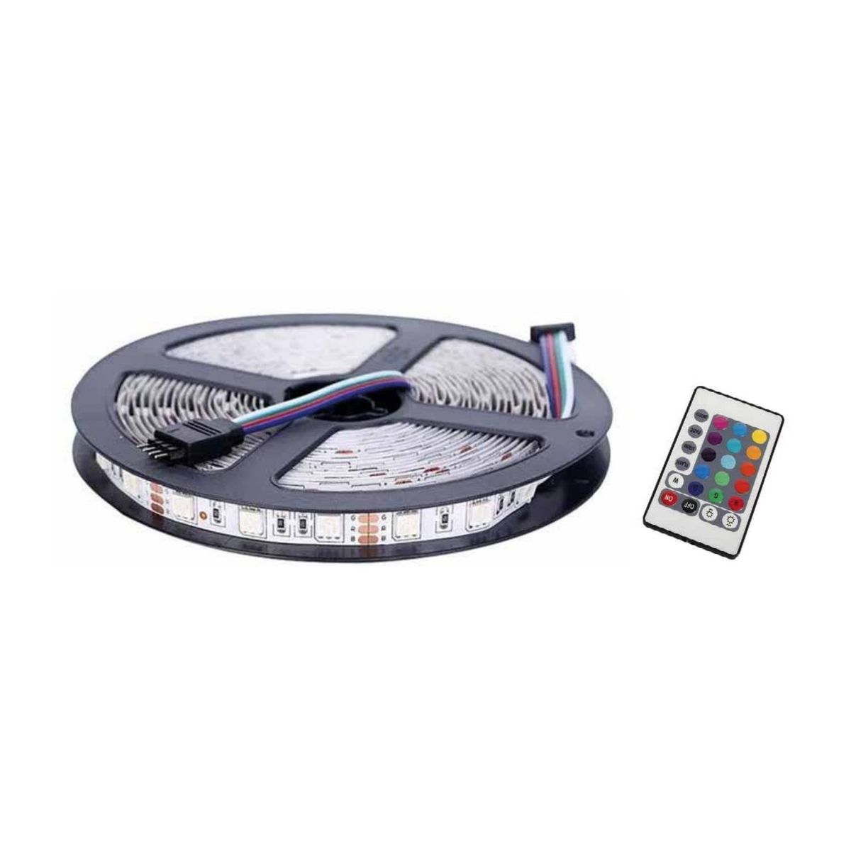 TECNOLAB - Tira Led De 5mts Rgb 5050 Impermeable Con Control - SC