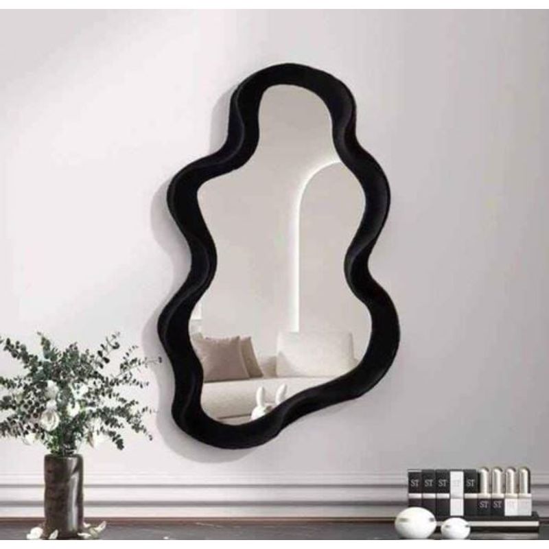 GENERICO - Elegante Espejo Decorativo Pared Forma Nube Negro