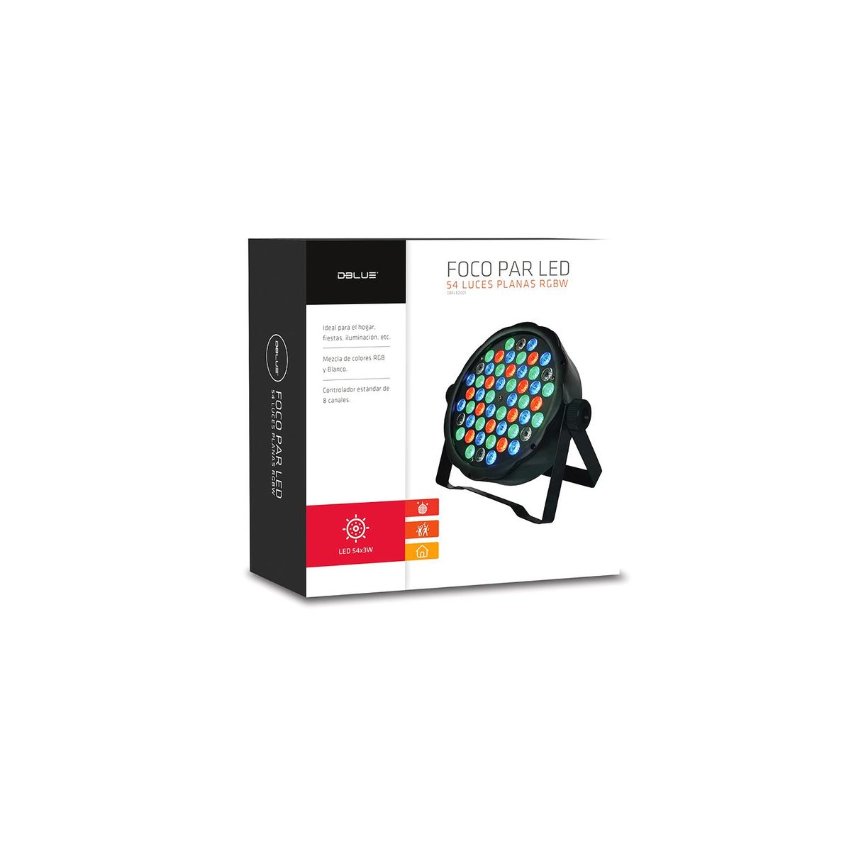 DBLUE - Foco Par Led Rgb Entrada Dmx Para Fiesta - SC