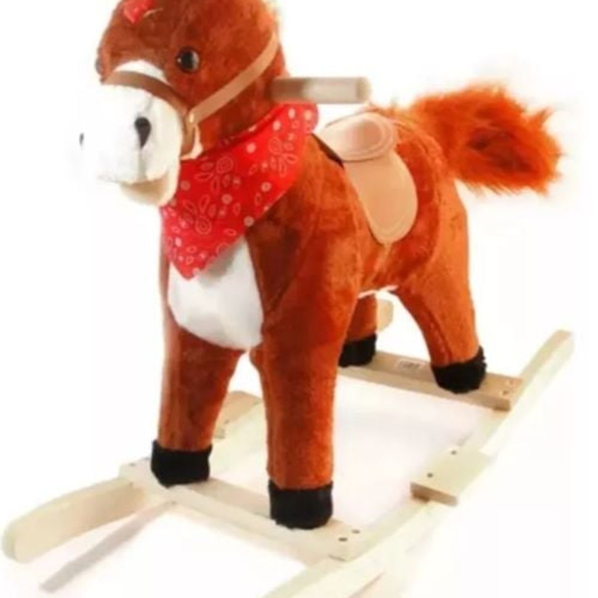 GENERICO - Caballo Balancín Mecedor De Madera Con Sonido Juguete Cafe