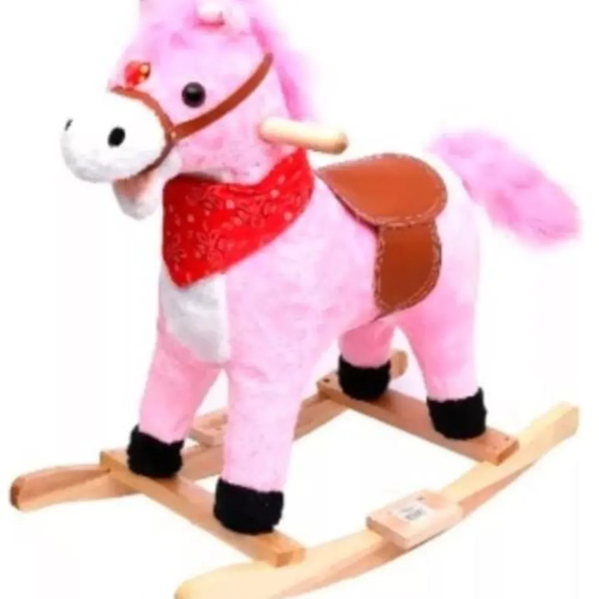 GENERICO - Caballo Balancín Mecedor De Madera Con Sonido Juguete Rosado