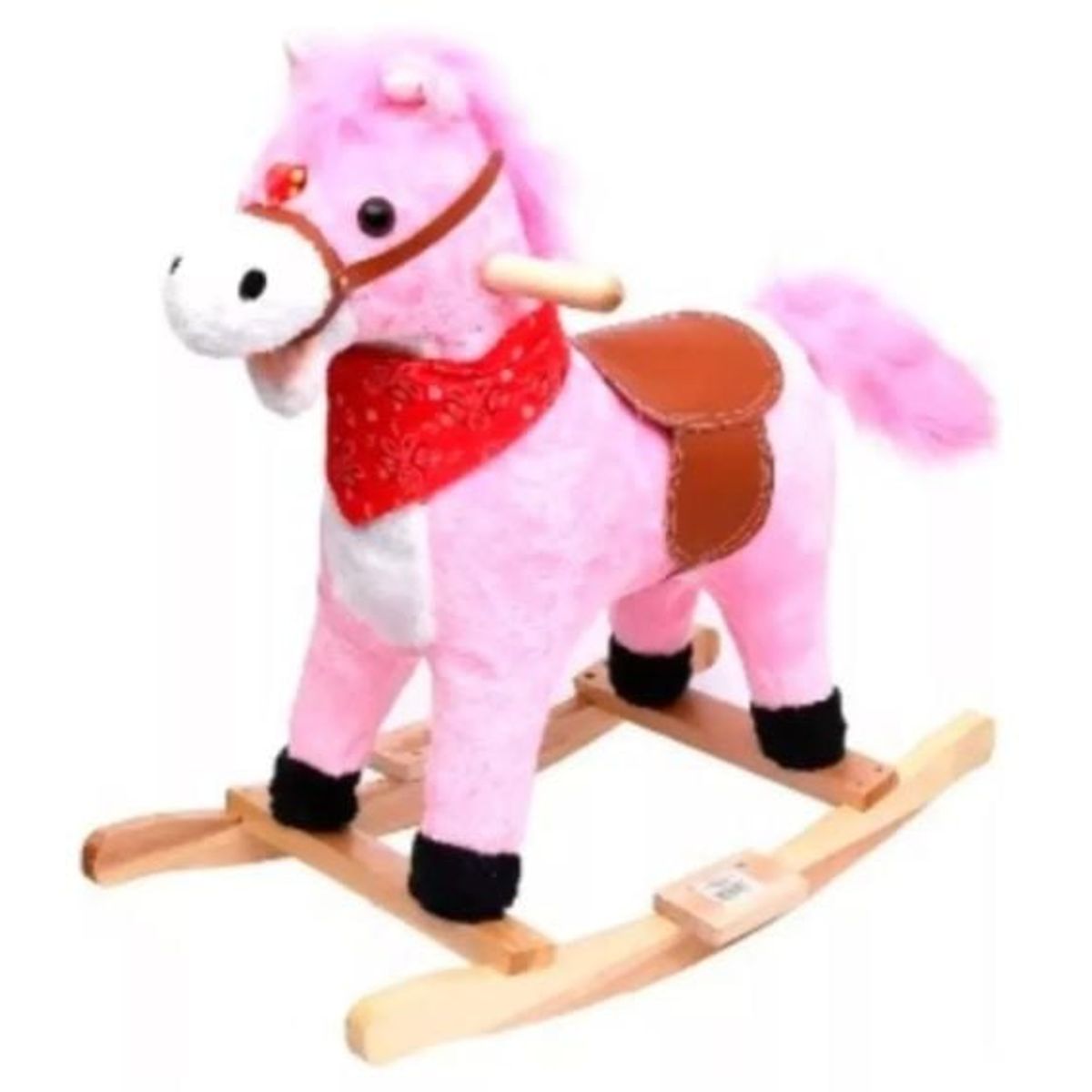 GENERICO - Caballo Balancín Mecedor De Madera Con Sonido Juguete Rosado