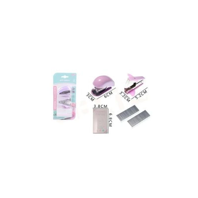 GENERICO - Set De Corchetera+Quitagrapas+Corchetes Morado
