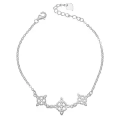 GENERICO - Pulsera Triple Nudo De Brujas Plata Fina proteccion amuleto