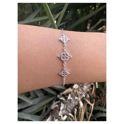 Imagen 2 del producto Pulsera Triple Nudo De Brujas Plata Fina proteccion amuleto