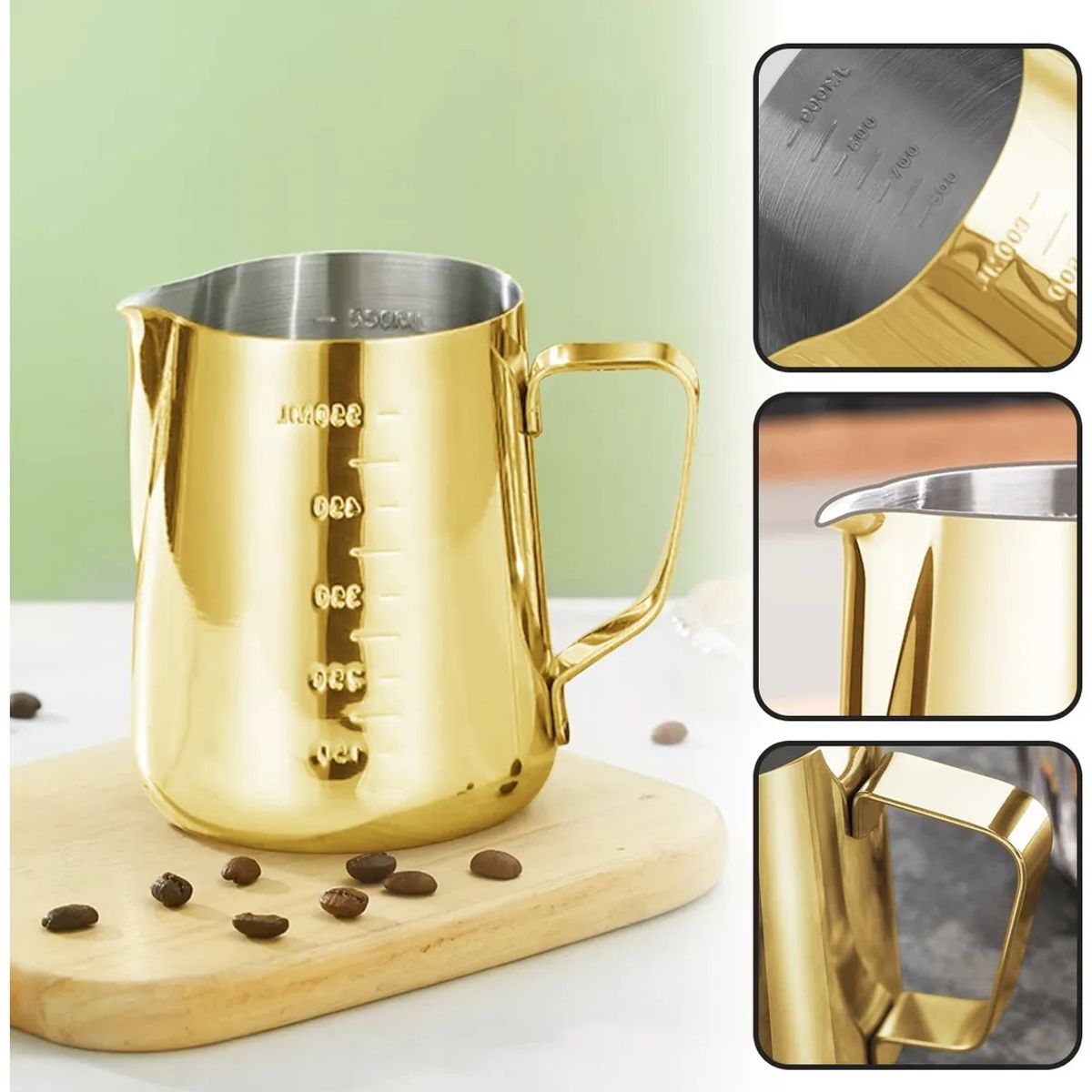 GENERICO - Jarra Espumadora Leche Lechero Medidor Barista