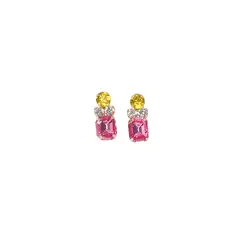 LUXURYJOYAS - Aros Cristal Geométricos Fiesta Exclusivo Mujer LUXURYJOYASCL