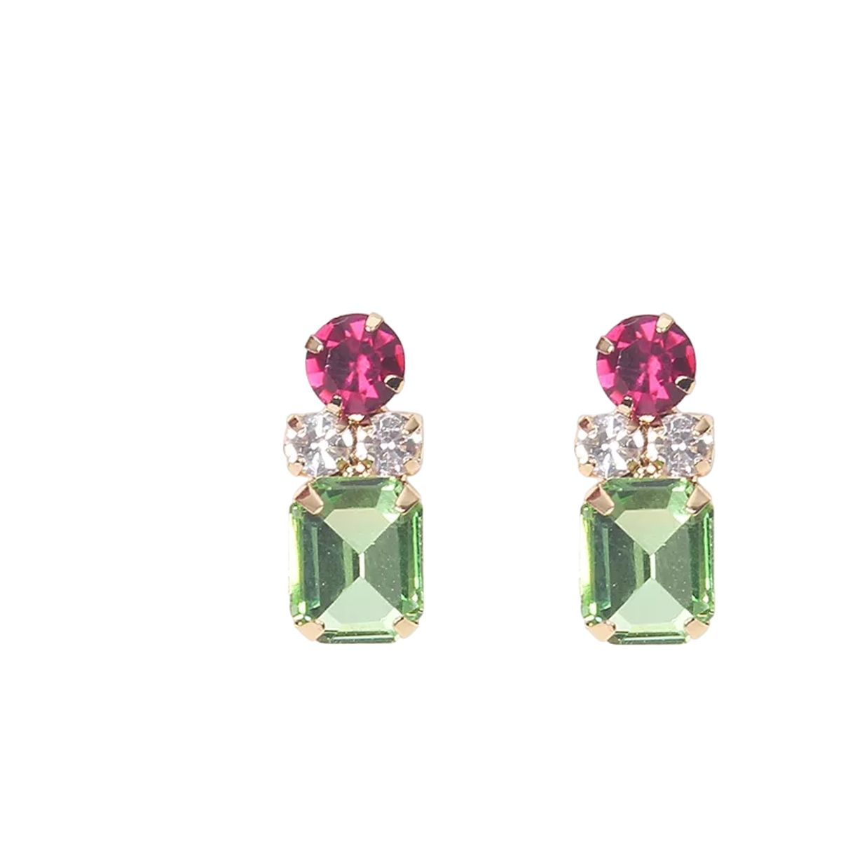 LUXURYJOYAS - Aros Cristal Geométricos Fiesta Exclusivo Mujer LUXURYJOYASCL