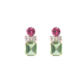 LUXURYJOYAS - Aros Cristal Geométricos Fiesta Exclusivo Mujer LUXURYJOYASCL