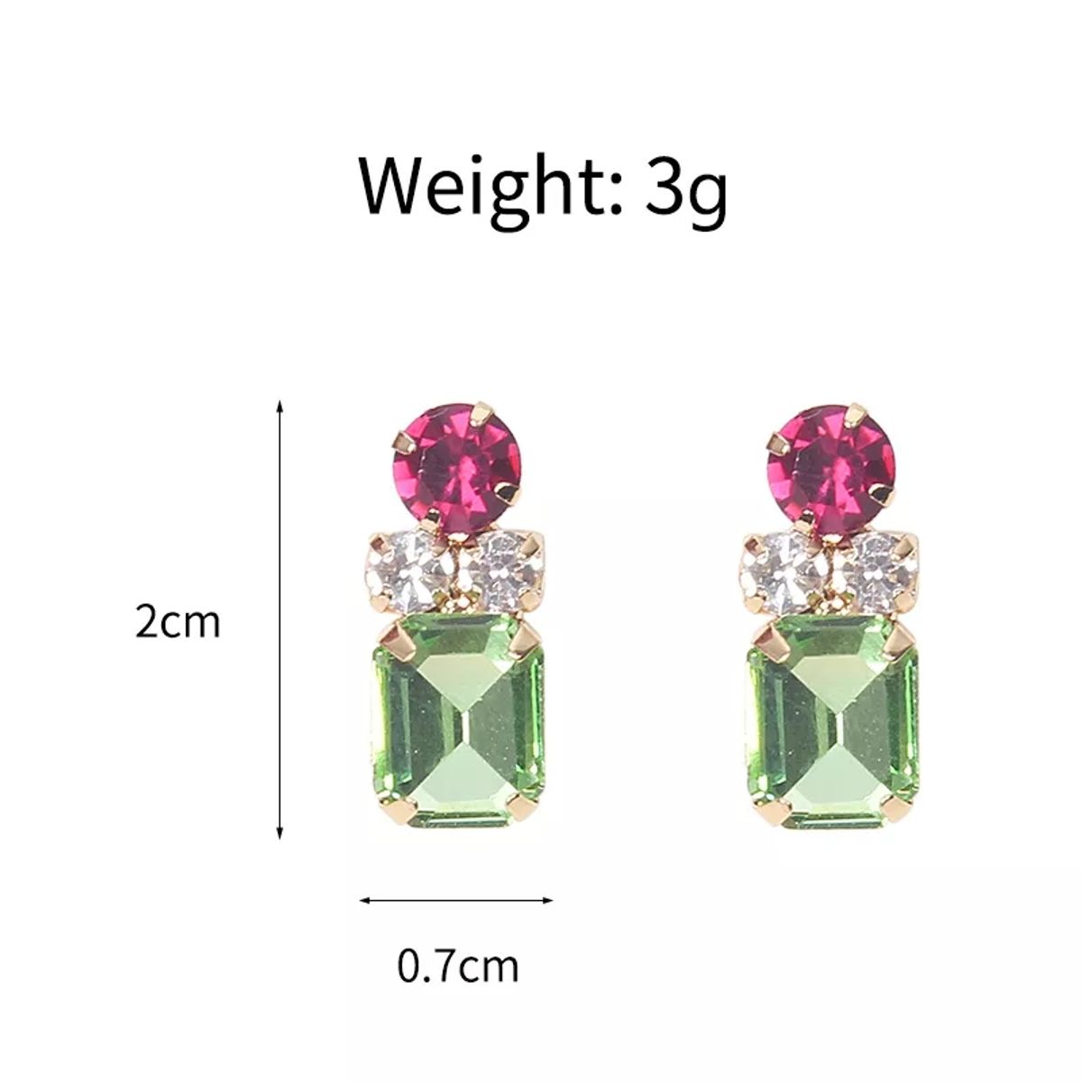 LUXURYJOYAS - Aros Cristal Geométricos Fiesta Exclusivo Mujer LUXURYJOYASCL