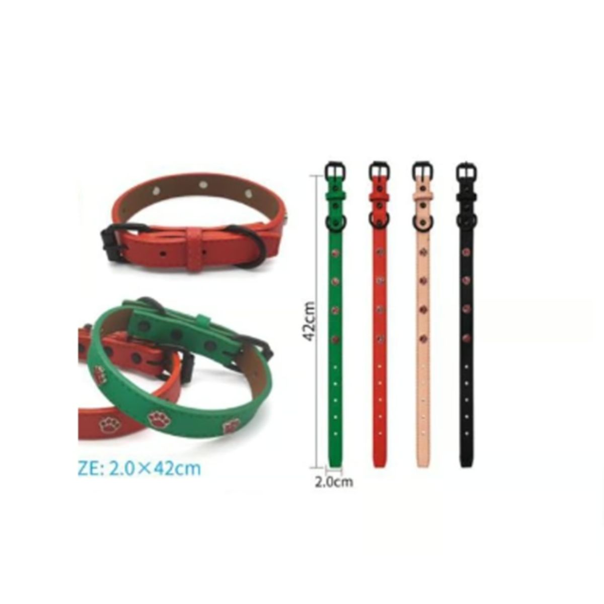 GENERICO - Collar Para Perro Color Rosa Con Diseño 42cm