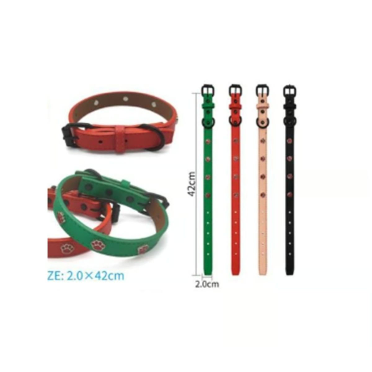 GENERICO - Collar Para Perro Color Verde Con Diseño 42cm