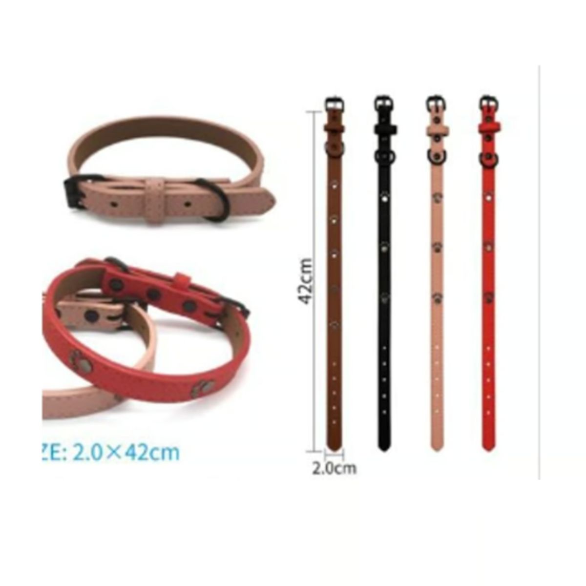 GENERICO - Collar Para Perro Color Rosa Con Diseño 42cm