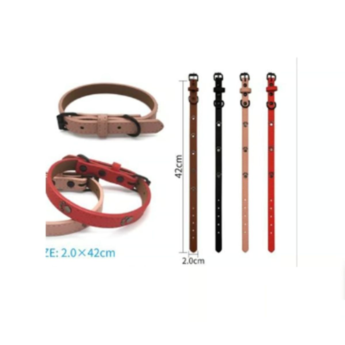 GENERICO - Collar Para Perro Color Rosa Con Diseño 42cm