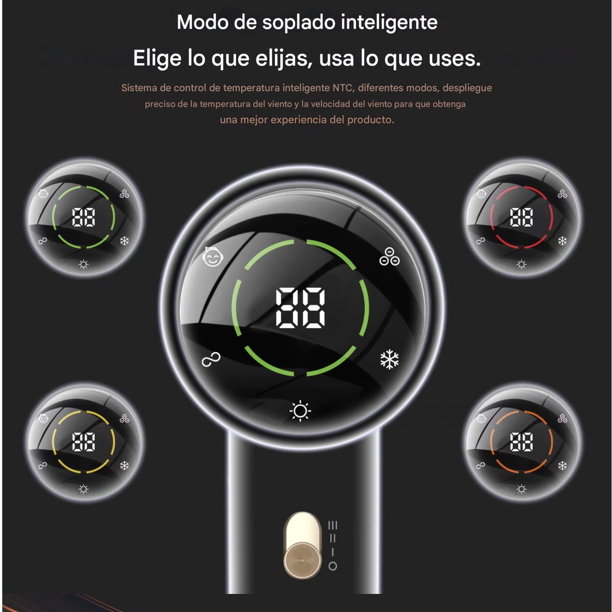 ONLYOU - Secador digital silencioso con modo bebe supersonico ONLYOU WT644