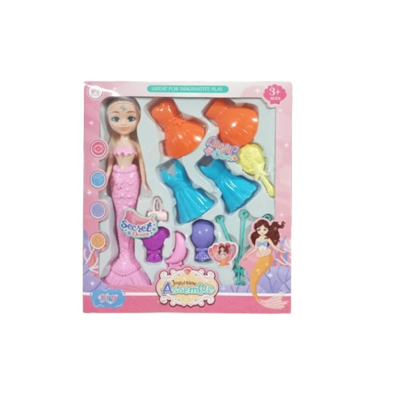 GENERICO - Juguete sirena y accesorios para niña