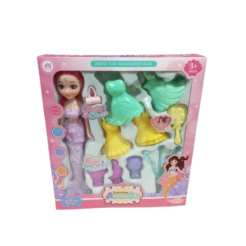 GENERICO - Juguete sirena y accesorios para niña