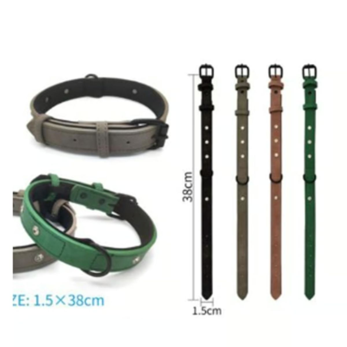 GENERICO - Collar Para Perro Color Verde Con Diseño 38cm