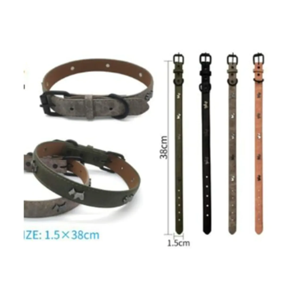 GENERICO - Collar Para Perro Color Negro Con Diseño 38cm